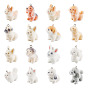 Resin Flocking Dog Pendants, with Platinum Iron Loop