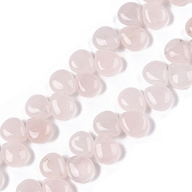 Natural Rose Quartz Beads Strands, Teardrop, Top Drilled