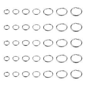 700шт 7 типы 201& 304 разрезные кольца из нержавеющей стали, кольца с двойной петлей