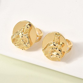 Латунные регулируемые открытые манжеты для женщин, без кадмия и без свинца, плоские круглые с женщинами