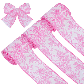 Лента из искусственной ткани из полиэстера, цветочным узором, плоский