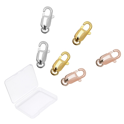 6pcs 3 couleurs 925 fermoirs mousquetons en argent sterling, avec cachet 925