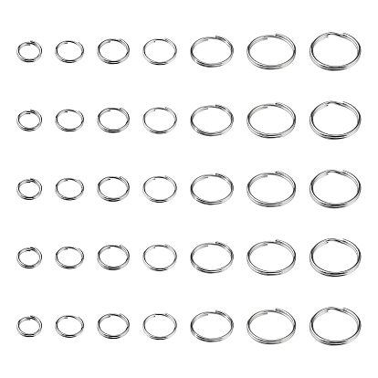 700шт 7 типы 201& 304 разрезные кольца из нержавеющей стали, кольца с двойной петлей