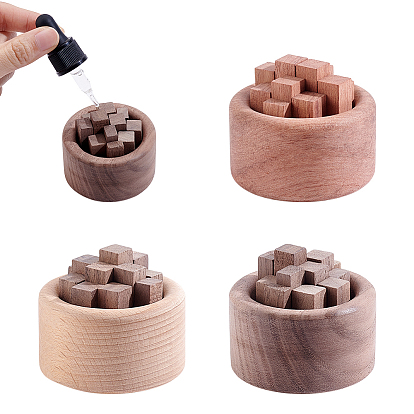 3 Bags 3 Colors Column Wooden Aromatherapy Diffuser, Essential Oil Diffuser with 12Pcs Rectangle Stick
