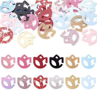 24шт 12 цвета акриловые подвески для бокалов, бокал маркер, тюльпан