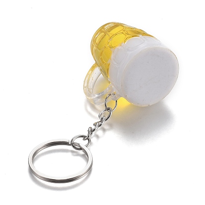 Acrylic Draft Beer Keychain, with Platinum Plated Alloy Split Key Rings