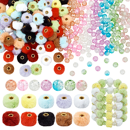 Набор для самостоятельного изготовления бусин, имитация кроличьей шерсти европейские бусины, бисер, разнообразные