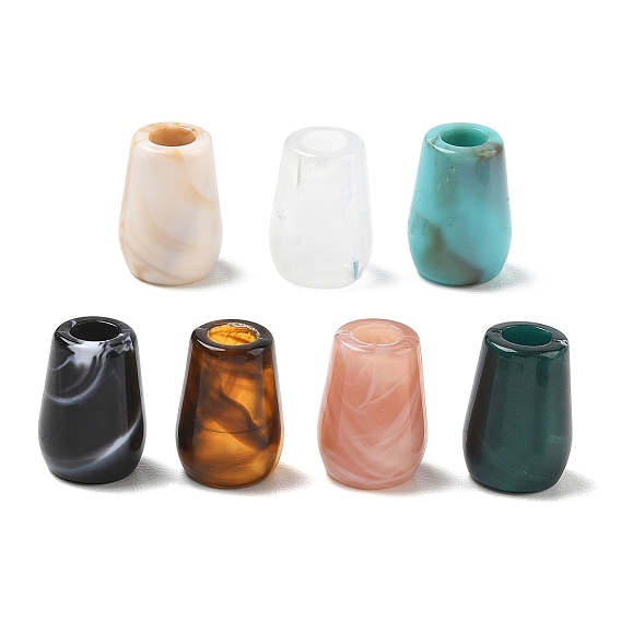 Cone Acrylic European Beads, Imitation Gemstone Large Hole Beads, for Braided Jewelry Hair Decoration