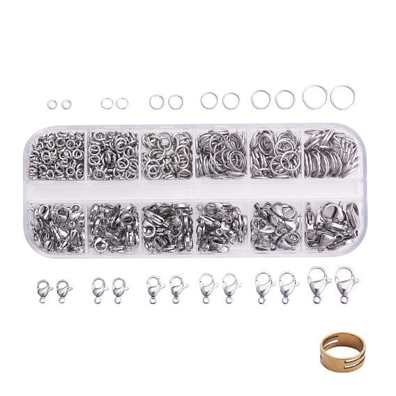 304 Stainless Steel Lobster Claw Clasps and Open Jump Rings