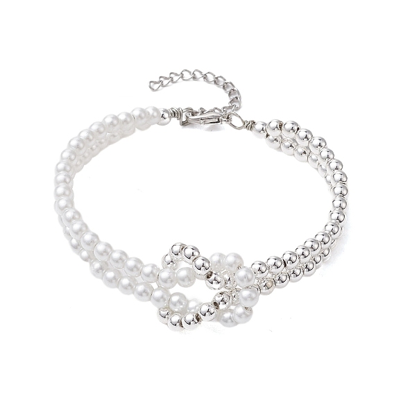 4круглые гальванические немагнитные браслеты из синтетического гематита и искусственного жемчуга для женщин диаметром {2}мм