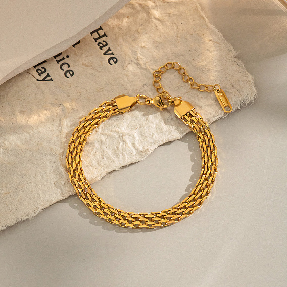 Европейские 304 браслеты из нержавеющей стали с цепочкой для женщин