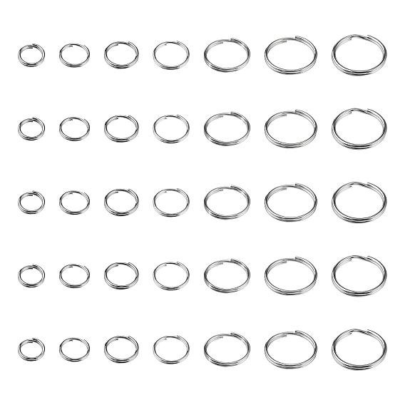 700шт 7 типы 201& 304 разрезные кольца из нержавеющей стали, кольца с двойной петлей
