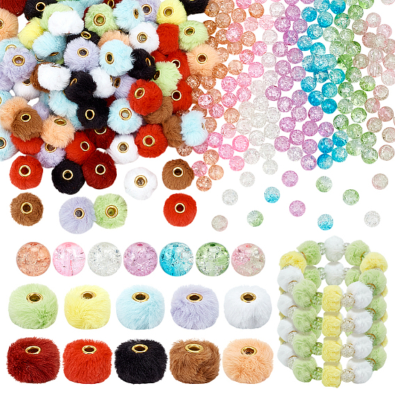 Набор для самостоятельного изготовления бусин, имитация кроличьей шерсти европейские бусины, бисер, разнообразные