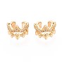 Латунные серьги-манжеты из прозрачного кубического циркония, корона