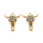 304 нержавеющей стальной эмали подвески, амулеты на голову крупного рогатого скота, ионное покрытие (ip), реальный 18 k позолоченный
