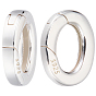 2Pcs 925 Sterling Silver Spring Gate Rings, Oval, with 2Sheets Polishing Cloth