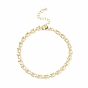 Brass Initial Letter U Link Chain Bracelet for Women