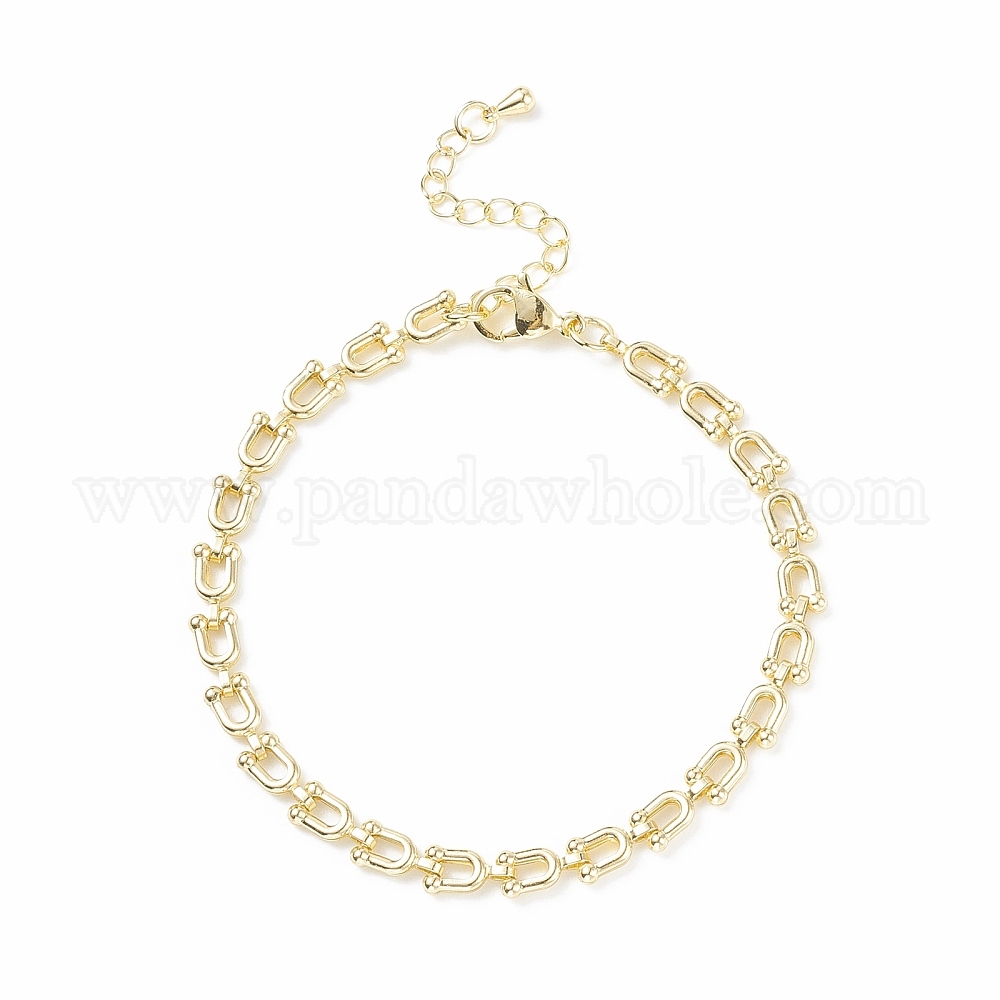 China Factory Brass Initial Letter U Link Chain Necklace Bracelet