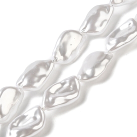 ABS Plastic Imitation Pearl Beads Strands, Leaf