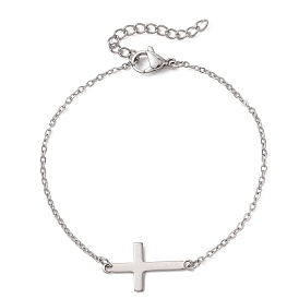 201 из нержавеющей стали ссылка браслеты, 304 женские браслеты-цепочки из нержавеющей стали, крестик
