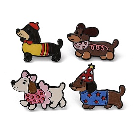 Эмалированные значки с таксами, булавки для лацканов из сплава для одежды рюкзака, чёрные