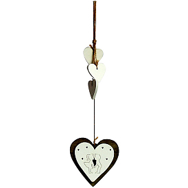 Wooden Pendant Decorations, Heart Hanging Ornament