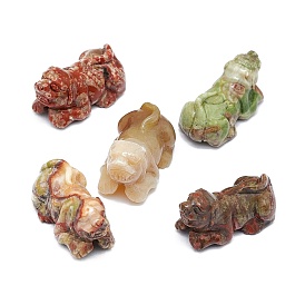 Natural Gemstone Sculpture Display Decorations, for Home Office Desk, Pi Xiu/Pi Yao