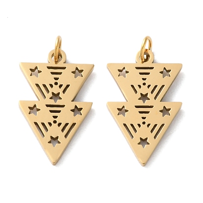 Ионное покрытие (ip) 304 подвески из нержавеющей стали, с целью перехода в кольце, лазерная резка, треугольник со звездочкой