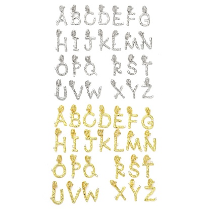 Реечное покрытие латунь микро паве кубический цирконий европейские подвески с подвесками, кулон с большой буквой и отверстием, долговечный, без кадмия и без свинца