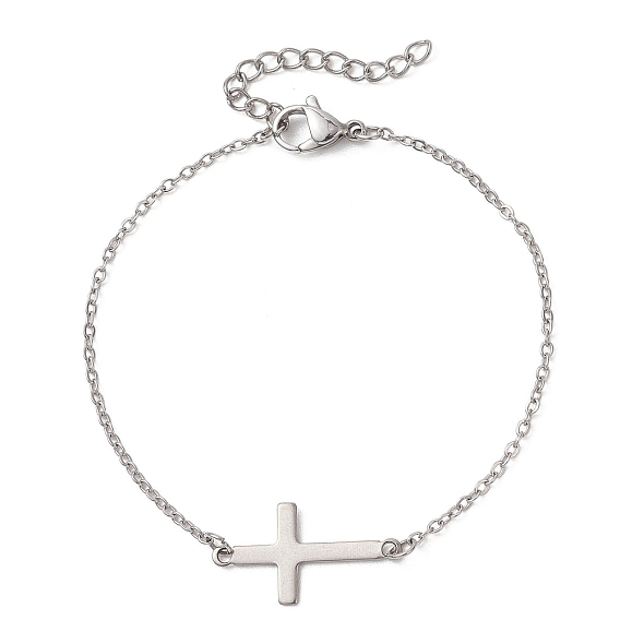 201 из нержавеющей стали ссылка браслеты, 304 женские браслеты-цепочки из нержавеющей стали, крестик