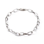 304 Stainless Steel Cable Chain Bracelets,with Brass Lobster Claw Clasps