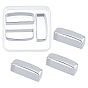 1 Set Alloy Belt Buckle Loop, Leather Belt Hardware, Rectangle