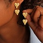 304 серьги-гвоздики в форме сердца из нержавеющей стали с кубическим цирконием