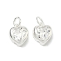 925 подвески в форме сердца из стерлингового серебра с прозрачными кубическими цирконами, с печатью 925
