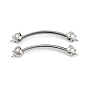 304 Stainless Steel Connector Charms, Curved Bar, Non-Tarnish