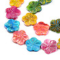 Natural Freshwater Shell Beads Strands, Dyed, AB Color, Flower