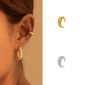 Minimalist Threaded Ear Clip Earrings with Cold Wind Style for Women