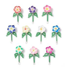 Подвески из семенного стекла и полимерной глины, цветок