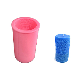 Bohemian Style 3D Embossed Eye Pillar Candle Molds, Scented Candle Cylinder Making Molds, Silicone Molds for DIY Aromatherapy Candles