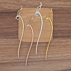 Alloy Hair Sticks Findings, Enamel Settings, Cloud