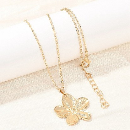 Кулон в виде цветка из сплава с железной цепочкой для женщин