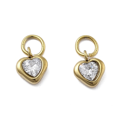 304 из нержавеющей стали горный хрусталь подвески, сердце прелести, с целью перехода в кольце, ионное покрытие (ip), сердце