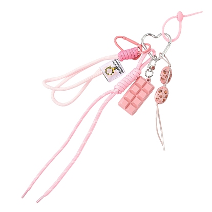 Декоративные подвески в виде хлеба из акрила и плетеной полиэстерной веревки., с железными застежками, для украшения сумки