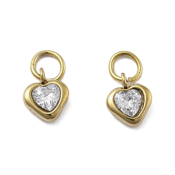 304 из нержавеющей стали горный хрусталь подвески, сердце прелести, с целью перехода в кольце, ионное покрытие (ip), сердце