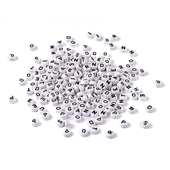 Акриловые бусины с горизонтальными отверстиями, плоско-круглые