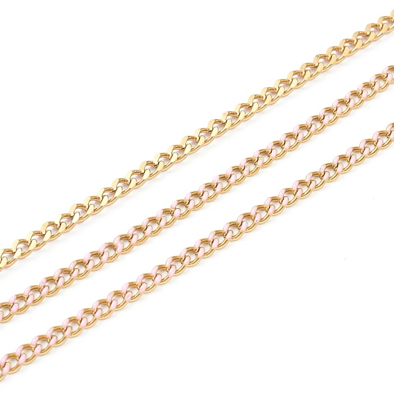 Ручной работы 304 эмалированные цепи из нержавеющей стали, золотые, с катушкой, несварные, долговечный, овальные