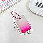 Mini Gradient Color Transparent Acrylic Brick Blocks Keychain, Magnetic Suction Photo Frame Keychain with Ball Chains, Rectangle