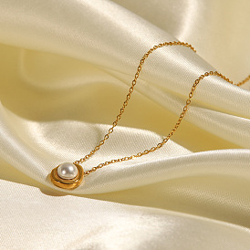 Minimalist Pearl Necklace for Women, Elegant and Chic Pendant Chain Jewelry