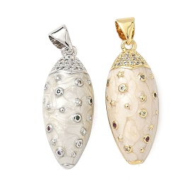 Кулоны с эмалью из латуни с микро паве, красочные кубические циркония, лошадиный глаз , без кадмия и без свинца, долговечный, стойки покрытие