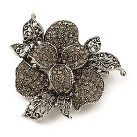Alloy Rhinestone Brooch Pins,  Flower Badge for Clothes Backpack